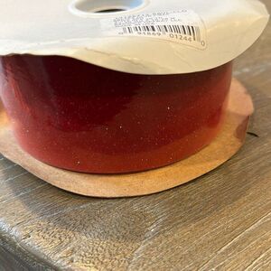 Velvet glitter brick red 2.5 x 20 yards NEW berwick offray Christmas